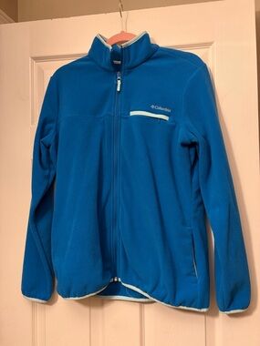 Columbia Bright Blue Full-Zip Fleece Jacket with Light Trim